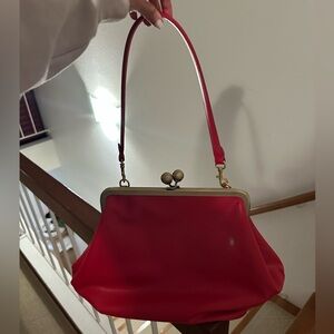 Red kisslock bag (large)
